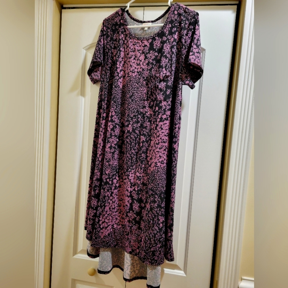 LulaRoe Purple Floral Print Carly Dress